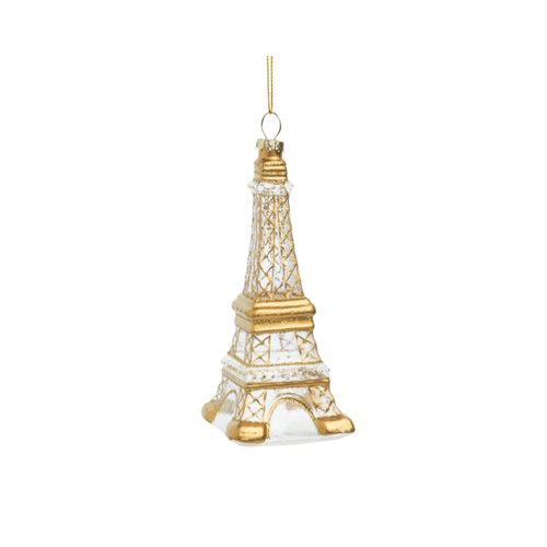 Silver Tree Eiffel Tower Ornament Glass