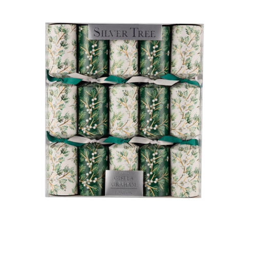 Silver Tree Crackers White Vine and Berries 10 pieces Silver Tree Crackers White Vine and Berries 10 pieces