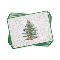 Placemats Christmas Tree Polka Dot Set of 4