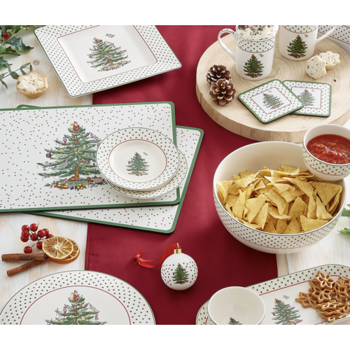 Pimpernel Placemats Christmas Tree Polka Dot Set of 4