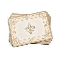 Placemats Fleur de Lys Taupe and Gold Set of 4