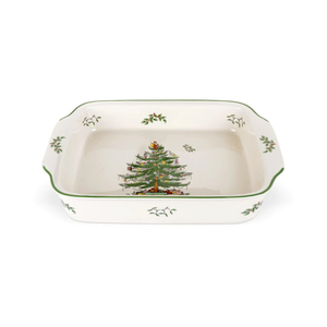 Spode Christmas Tree Rectangular Baker 15x11 Inch