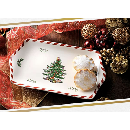 Spode Christmas Tree Peppermint Dessert Tray
