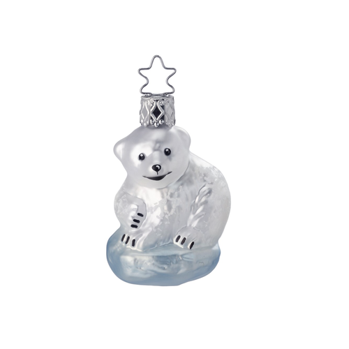 Inge Glas Baby Polar Bear Glass Ornament