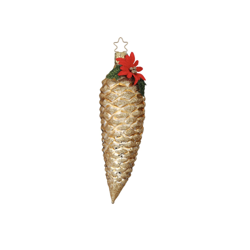 Inge Glas Christmas Pine Cone Glass Ornament