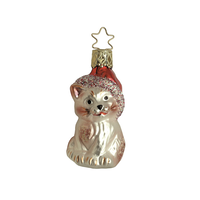 Kringle's Christmas Kitty Glass Ornament