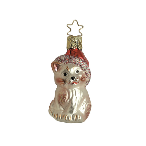 Inge Glas Kringle's Christmas Kitty Glass Ornament