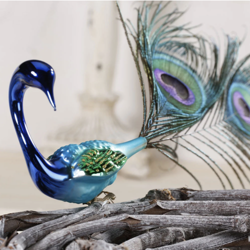 Inge Glas Magnificient Peacock Glass Ornament
