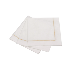 The Napkin Cocktail Napkin Hemstitch Gold Airlaid Party Pack