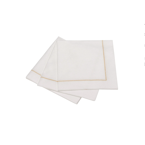 The Napkin Cocktail Napkin Hemstitch Gold Airlaid Party Pack