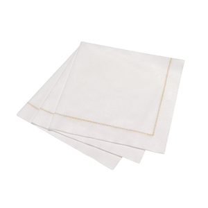 The Napkin Dinner Napkin Hemstitch Gold Party Pack