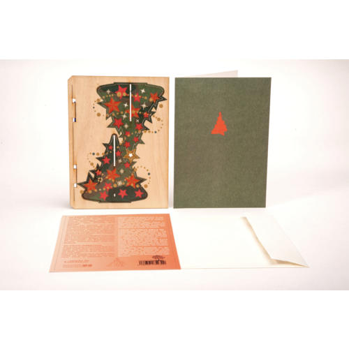 Cose Nuove Laser-cut 3D Wood Card Christmas Tree Cose Nuove Laser-cut 3D Wood Card Christmas Tree