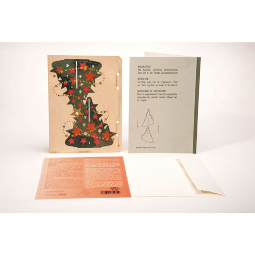 Cose Nuove Laser-cut 3D Wood Card Christmas Tree Cose Nuove Laser-cut 3D Wood Card Christmas Tree