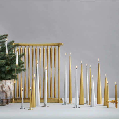 Ester & Erik Taper Candle 12 inch Silver Metallic