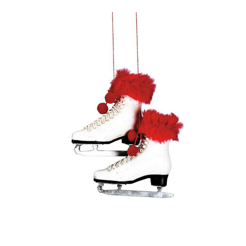Abbott Faux Fur Trimmed Figure Skates Ornament Abbott Faux Fur Trimmed Figure Skates Ornament