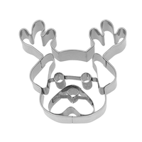 Christmas Pug Cookie Cutter with Embossing