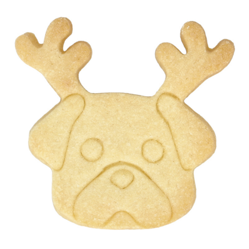 Mrs Birkmann Christmas Pug Cookie Cutter with Embossing