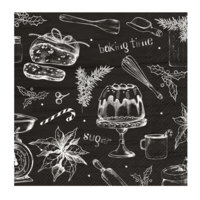 Napkin Lunch Paper Wonderland Dream Black