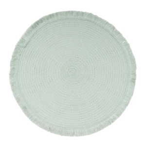 Harman Malta Fringe Round Placemat Dusty Aqua