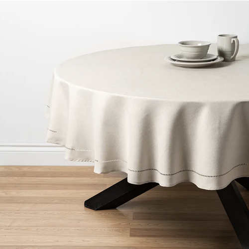 Harman Hemstitch Tablecloth 70 Round Linen