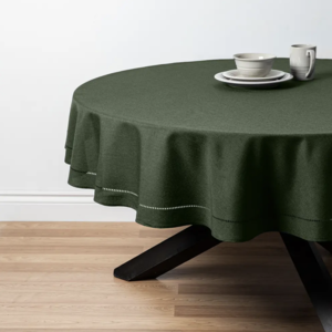 Harman Hemstitch Tablecloth 70 Round Forest