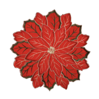 Pointsettia Embroidered Placemat Red