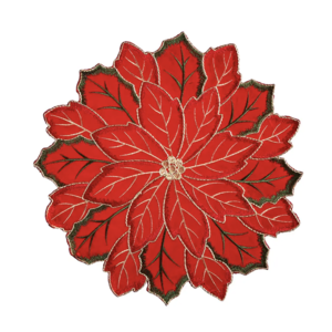 Harman Pointsettia Embroidered Placemat Red
