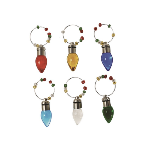 GIFT ESSENTIALS Wine Charms Light Up Bulbs Set of 6 GIFT ESSENTIALS Wine Charms Light Up Bulbs Set of 6