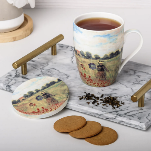 McIntosh Monet Poppies Tea Mug with Infuser and Lid