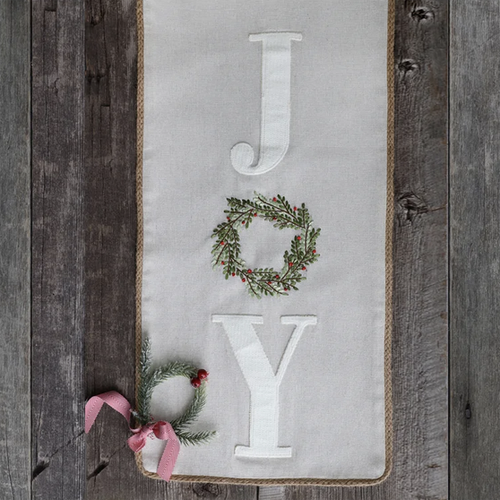 Harman Joy Wreath Embroidered Table Runner