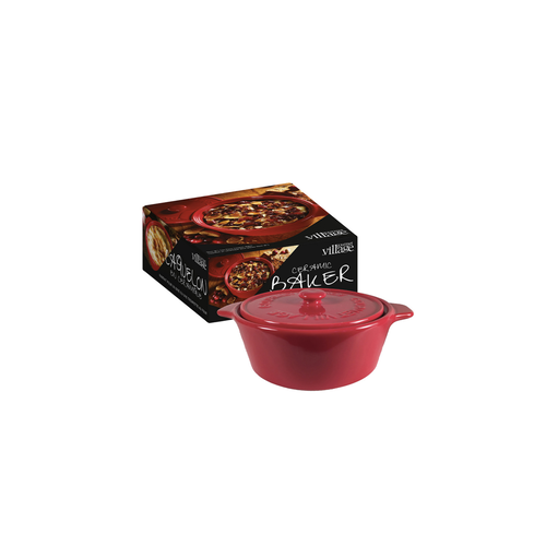 Gourmet du Village Brie Baker Red Ceramic