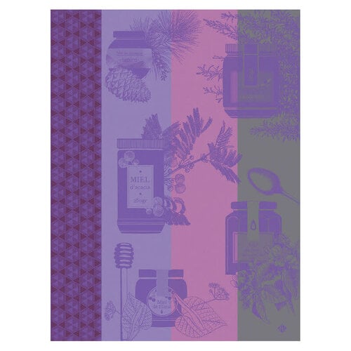 Jacquard Francais Tea Towel Miel En Pot Purple