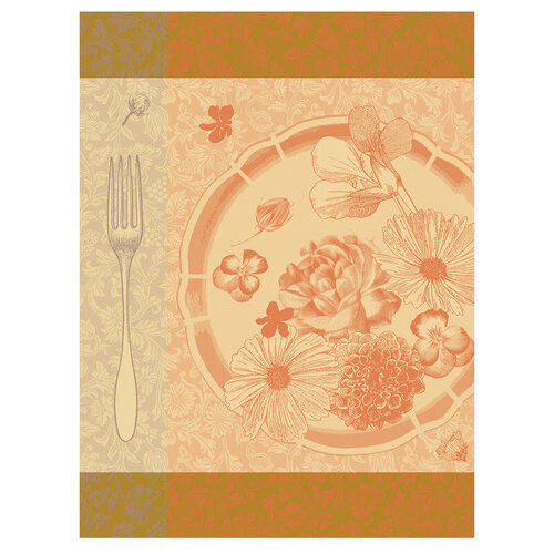 Jacquard Francais Tea Towel Fleurs A Croquer Orange