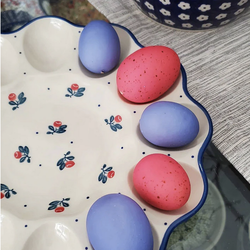 Boleslawiec Egg Platter Blue Berries