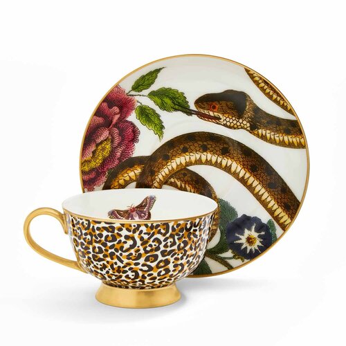 Spode Curiosity Teacup And Saucer Leopard