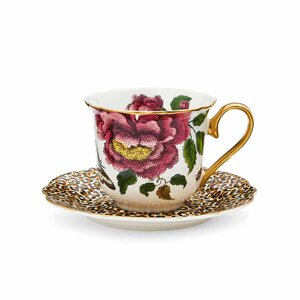 Spode Curiosity Fluted Leopoard Cup And Saucer