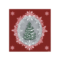 Napkin Dinner Paviot Beau Sapin Red