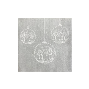 Napkin Cocktail Paviot Boule a Neige Argent