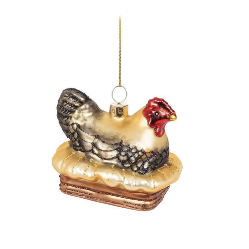 Abbott Hen on a Roost Ornament