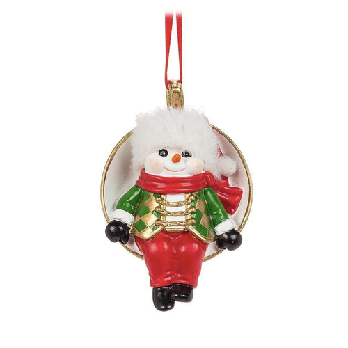 Abbott Snowman in Teacup Ornament