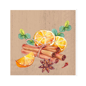 IHR Napkin Cocktail Paper Tangerine with Cinnamon