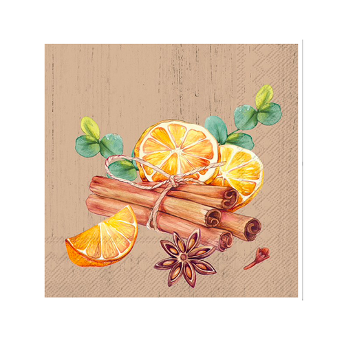 IHR Napkin Cocktail Paper Tangerine with Cinnamon