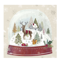 Napkin Lunch Paper Snow Globe