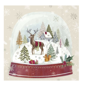 IHR Napkin Lunch Paper Snow Globe IHR Napkin Lunch Paper Snow Globe