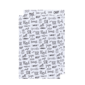 Now Designs Tea Towel Floursack Kitchen Words Black Set of 2