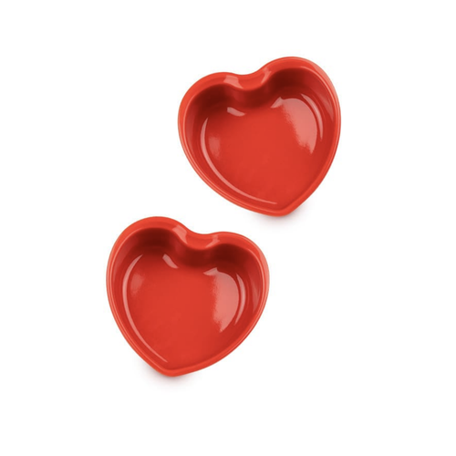 Peugeot Appolia For You Individual Heart Baking Dish Red Set of 2