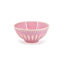French Lace Reactive Bowl Pink