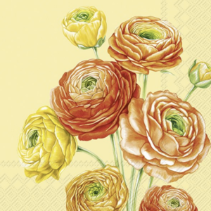 IHR Napkin Lunch Paper Ranunculus Yellow IHR Napkin Lunch Paper Ranunculus Yellow
