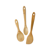 Burnished Bamboo Wok Utensils 3-Piece Stir Fry Set