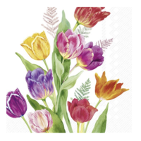 Napkin Cocktail Paper Bright Tulips